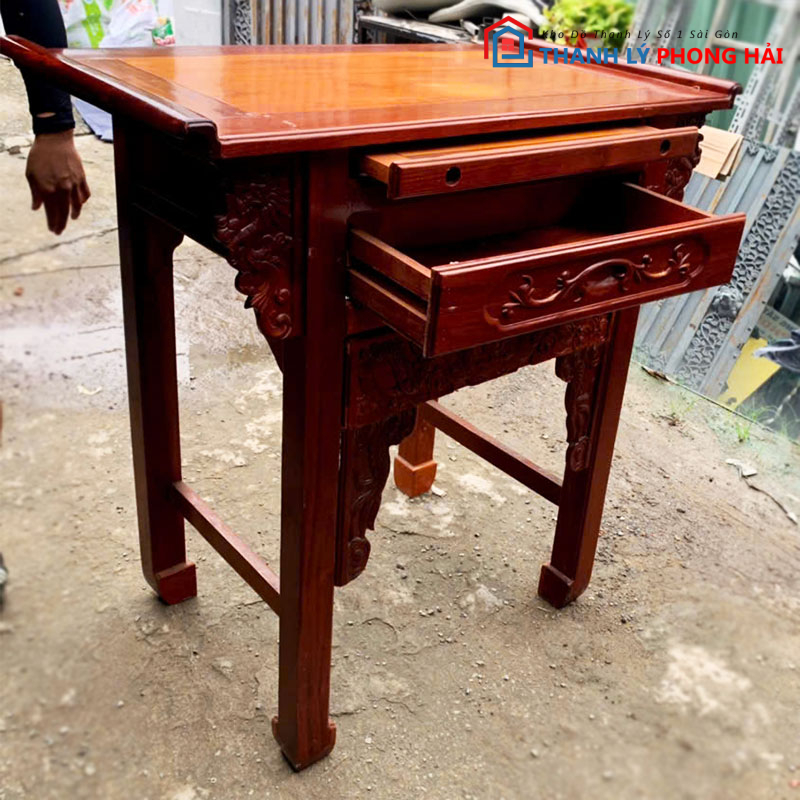 ban-tho-1m07-1-tang-go-tu-nhien-cu-3 Bàn Thờ 1m07 1 Tầng Gỗ Tự Nhiên Cũ