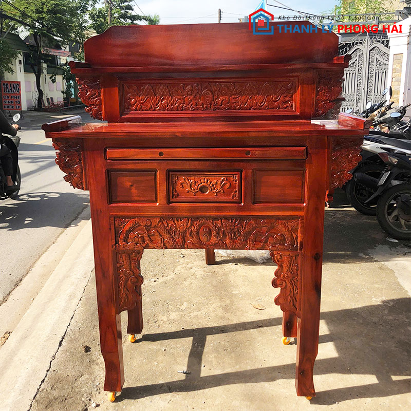 ban-tho-gia-tien-2-tang-go-tram-1m27-1 Bàn Thờ Gia Tiên 2 Tầng Gỗ Tràm 1m27 Mới 99%