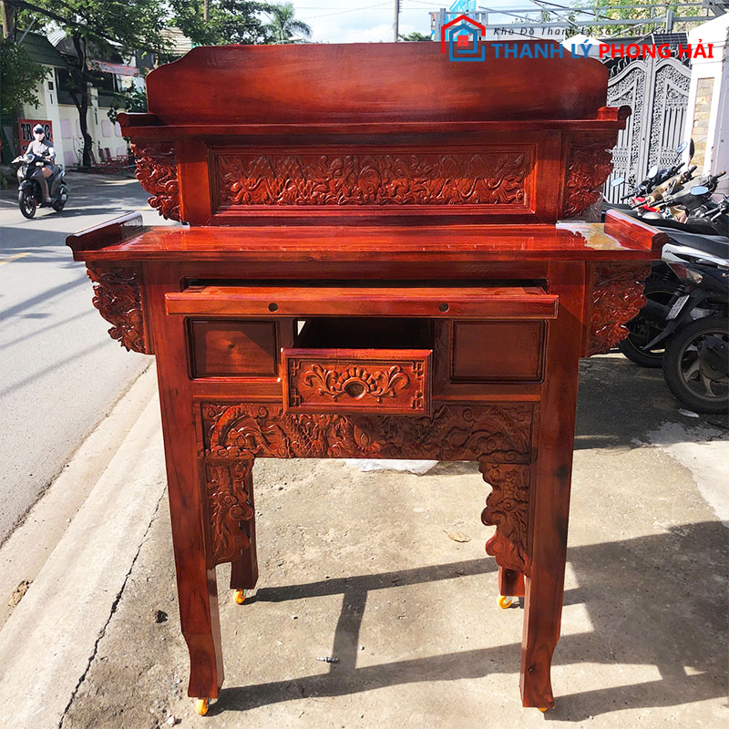ban-tho-gia-tien-2-tang-go-tram-1m27-2 Bàn Thờ Gia Tiên 2 Tầng Gỗ Tràm 1m27 Mới 99%