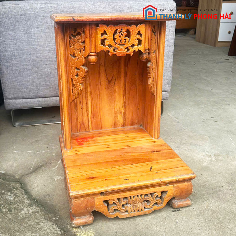 ban-tho-ong-dia-37cm-go-tu-nhien-cu-3 Bàn Thờ Ông Địa 37cm Gỗ Tự Nhiên Cũ