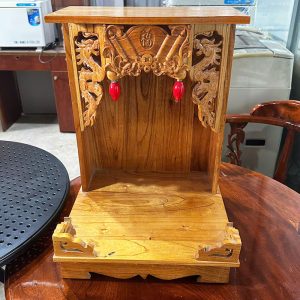 Bàn Thờ Ông Địa Mái Bằng 35cm Gỗ Tự Nhiên Cũ