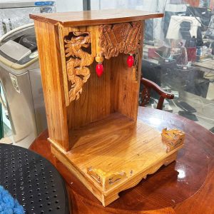 Bàn Thờ Ông Địa Mái Bằng 35cm Gỗ Tự Nhiên Cũ