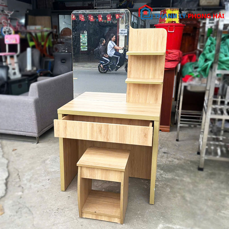 ban-trang-diem-80cm-co-guong-kem-don-cu-2 Bàn Trang Điểm 80cm Có Gương Kèm Đôn Cũ