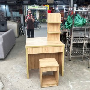 Bàn Trang Điểm 80cm Có Gương Kèm Đôn Cũ