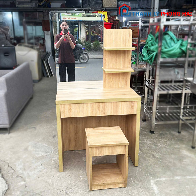ban-trang-diem-80cm-co-guong-kem-don-cu-3 Bàn Trang Điểm 80cm Có Gương Kèm Đôn Cũ