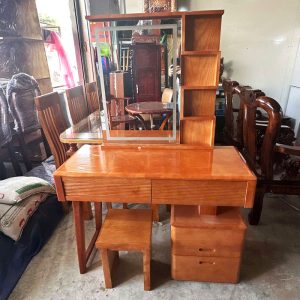 Bàn Trang Điểm Gỗ Sồi Kèm Gương Led Mới 99% (Nhiều Size)