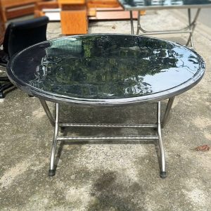 Bàn Tròn Inox 1m13 Cũ Gấp Gọn