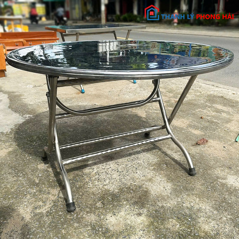 ban-tron-inox-1m13-cu-gap-gon-3 Bàn Tròn Inox 1m13 Cũ Gấp Gọn