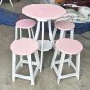 Bộ Bàn Ghế Cafe 50cm Toned Hồng 2 Tầng Cũ