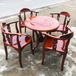 Thanh Lý Bộ Bàn Trà Gỗ Tràm 88cm 5 Món Mới 99%