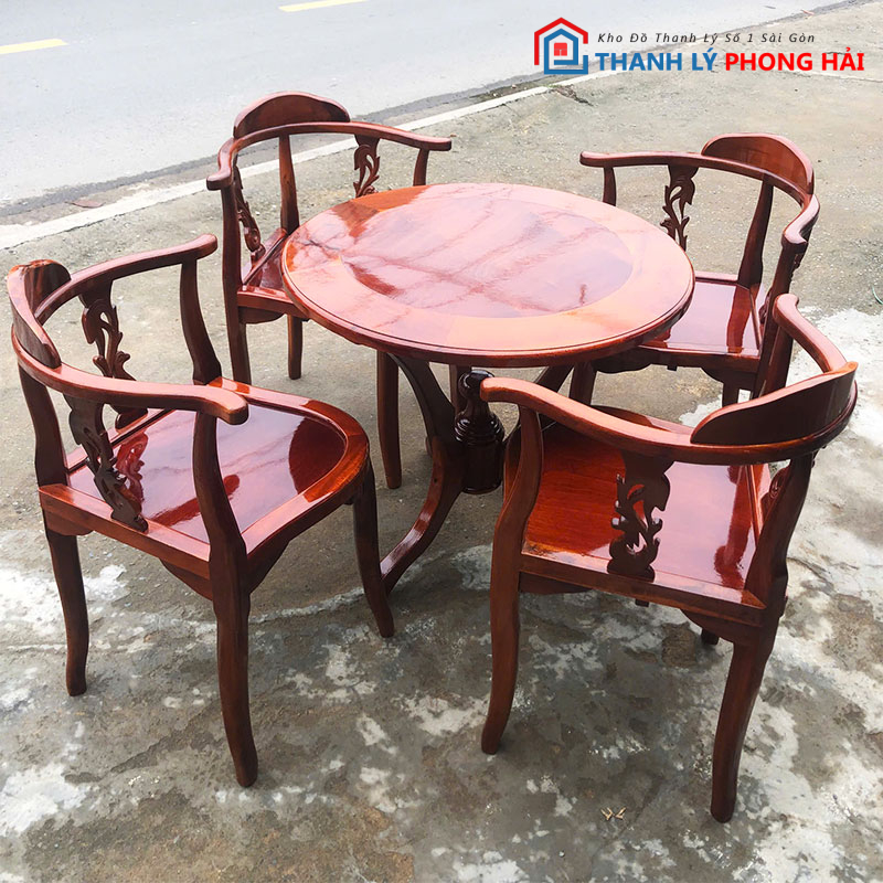 bo-ban-tra-go-tram-88cm-5-mon-2 Thanh Lý Bộ Bàn Trà Gỗ Tràm 88cm 5 Món Mới 99%