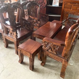 Bộ Salon Gỗ Tràm 1m67 Đỉnh Đào Tay 8 Mới 99%