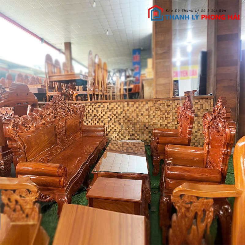 bo-salon-hoang-gia-huong-da-mat-lien-1 Bộ Salon Hoàng Gia Hương Đá Mặt Liền Mới 99%