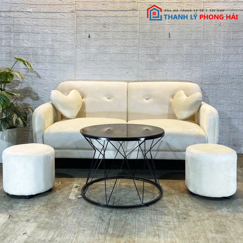 bo-sofa-1m6-kem-goi-tim-va-ban-tra-1 Bộ Sofa 1m6 Kèm Gối Tim Và Bàn Trà Mới 99% (Nhiều Màu)