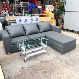 Thanh Lý Bộ Sofa Góc L 2m15 Màu Xám Mới 99%