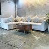 Bộ Sofa Góc L Kèm Bàn Trà Oval Bọc Da Mới 99%