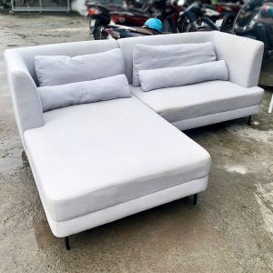 Bộ Sofa Nỉ Xám 2m3 Góc L Kèm Bàn Cũ