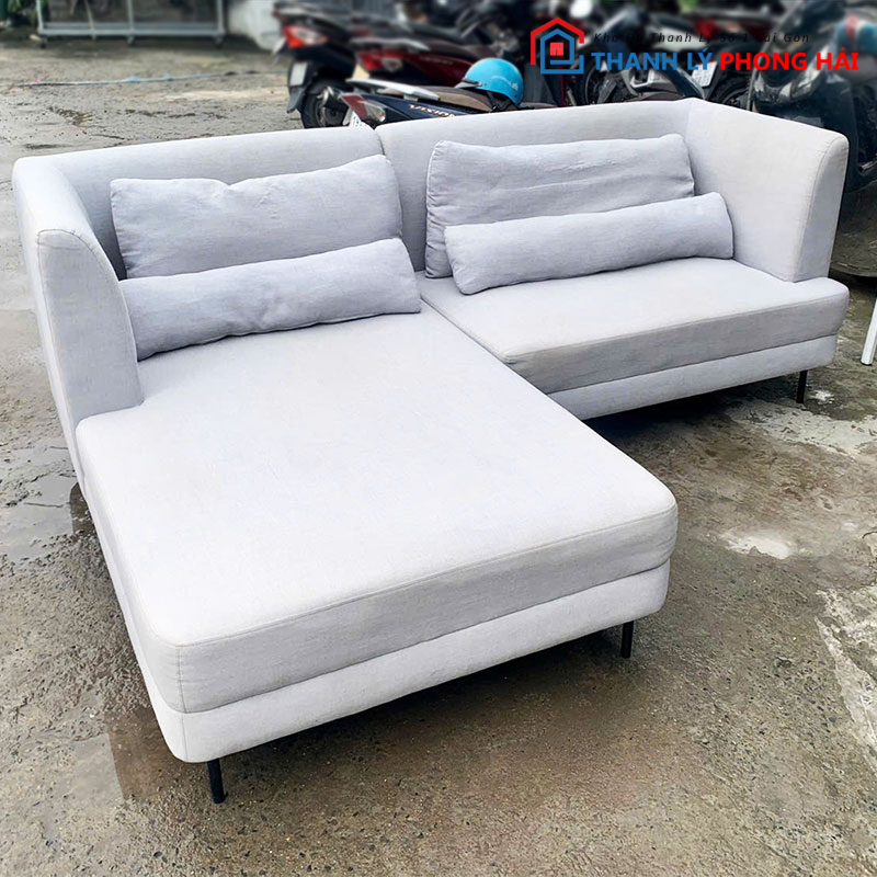 bo-sofa-ni-xam-2m2-goc-l-kem-ban-1 Bộ Sofa Nỉ Xám 2m3 Góc L Kèm Bàn Cũ