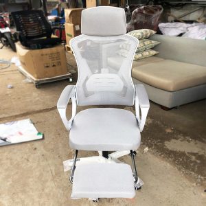 Ghế Công Thái Học Màu Trắng Phối Xám Mới 99%