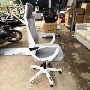 Ghế Công Thái Học Màu Trắng Phối Xám Mới 99%