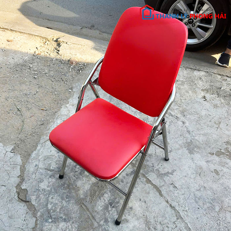 ghe-xep-lung-cao-nem-do-cu-4 Ghế Xếp Lưng Cao Nệm Đỏ Cũ