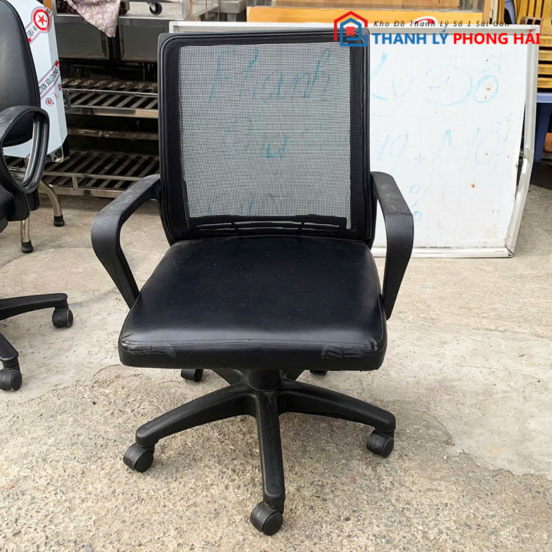 ghe-xoay-dem-da-lung-luoi-cu Ghế Xoay Đệm Da Lưng Lưới Cũ