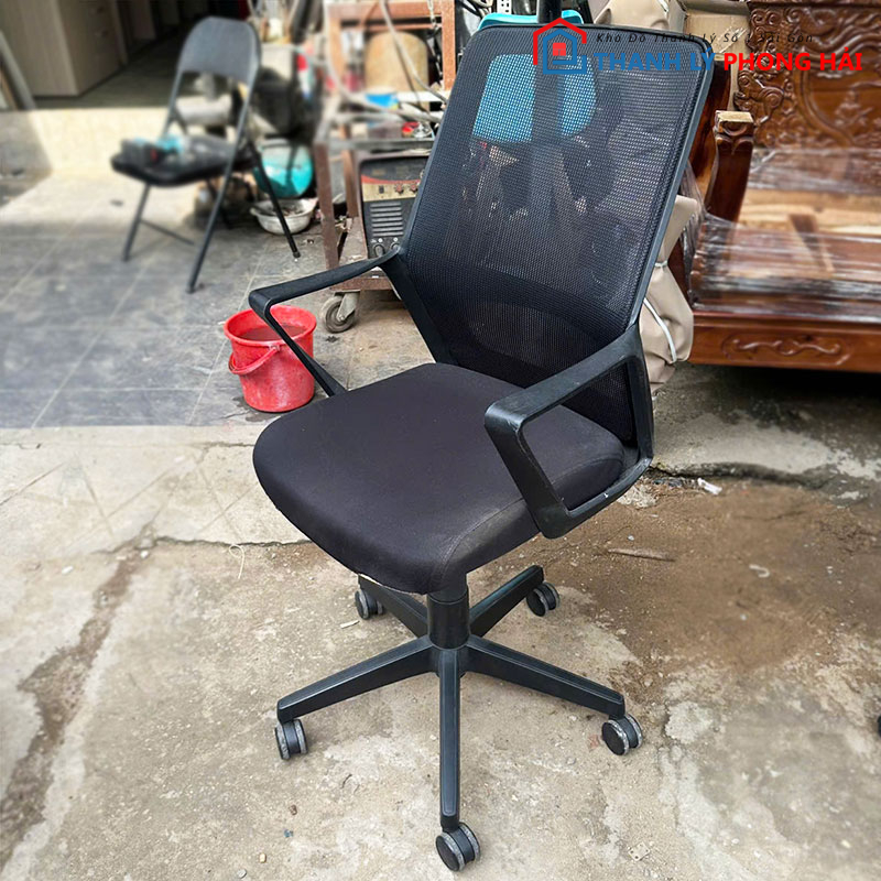 ghe-xoay-lung-luoi-thap-gon-nhe-cu-1 Ghế Xoay Lưng Lưới Thấp Gọn Nhẹ Cũ
