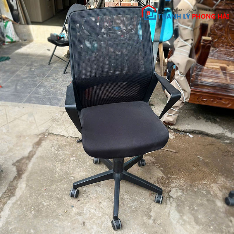 ghe-xoay-lung-luoi-thap-gon-nhe-cu-2 Ghế Xoay Lưng Lưới Thấp Gọn Nhẹ Cũ