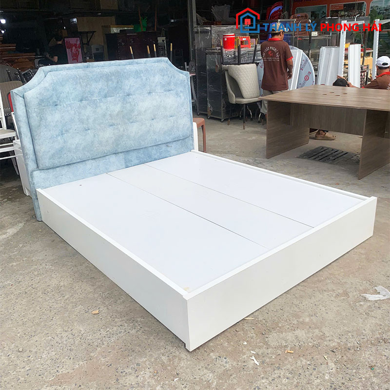 giuong-boc-nhung-xanh-dau-giuong-1m6-cu-1 Giường Bọc Nhung Xanh Đầu Giường 1m6 Cũ