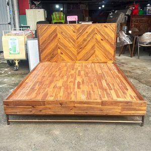 Giường Gỗ 1m6 Cũ Kèm Nệm Cao Cấp 25p
