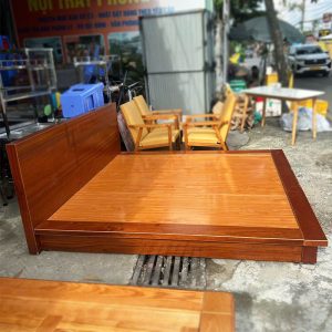 Giường Gỗ MDF 1m8 Kiểu Nhật Cũ