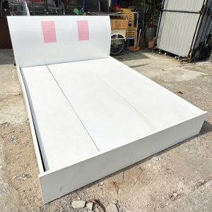 Giường Ngủ 1m6 Gỗ MDF Màu Trắng Cũ