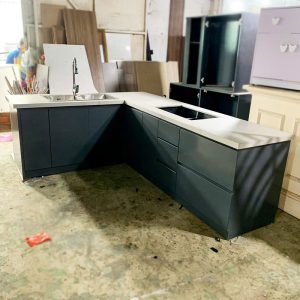 Hệ Tủ Bếp Trên Dưới Góc L Cũ