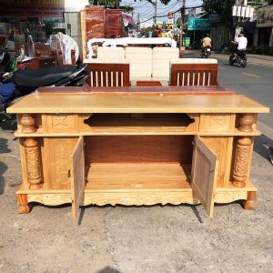 Thanh Lý Kệ Tivi 1m6 Gỗ Sồi Cột Nho Mới 99%