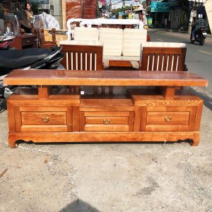 Thanh Lý Kệ Tivi Gỗ Sồi 1m8 3 Ngăn Mới 99%