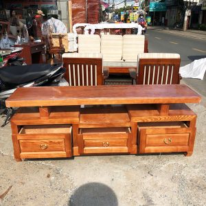 Thanh Lý Kệ Tivi Gỗ Sồi 1m8 3 Ngăn Mới 99%
