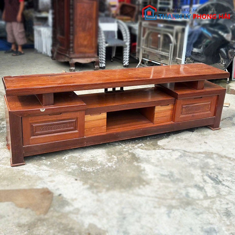 ke-tivi-go-tu-nhien-2m-sang-trong-cu-2 Kệ Tivi Gỗ Tự Nhiên 2m Sang Trọng Cũ