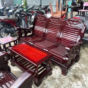 Salon Gỗ 1m82 Cũ 5 Món Chạm Khắc Cổ Điển
