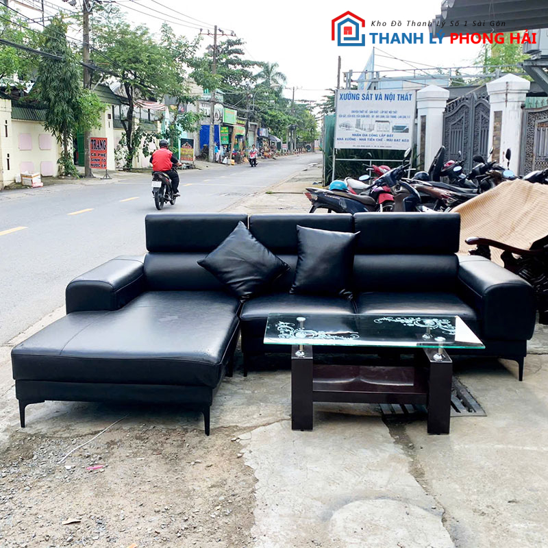 sofa-da-simili-2m66-goc-l-mau-den-cu-2 Sofa Da Simili 2m66 Góc L Màu Đen Cũ
