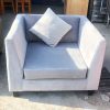 Sofa Đơn 1m Bọc Vải Nhung Xám Kèm Gối Cũ