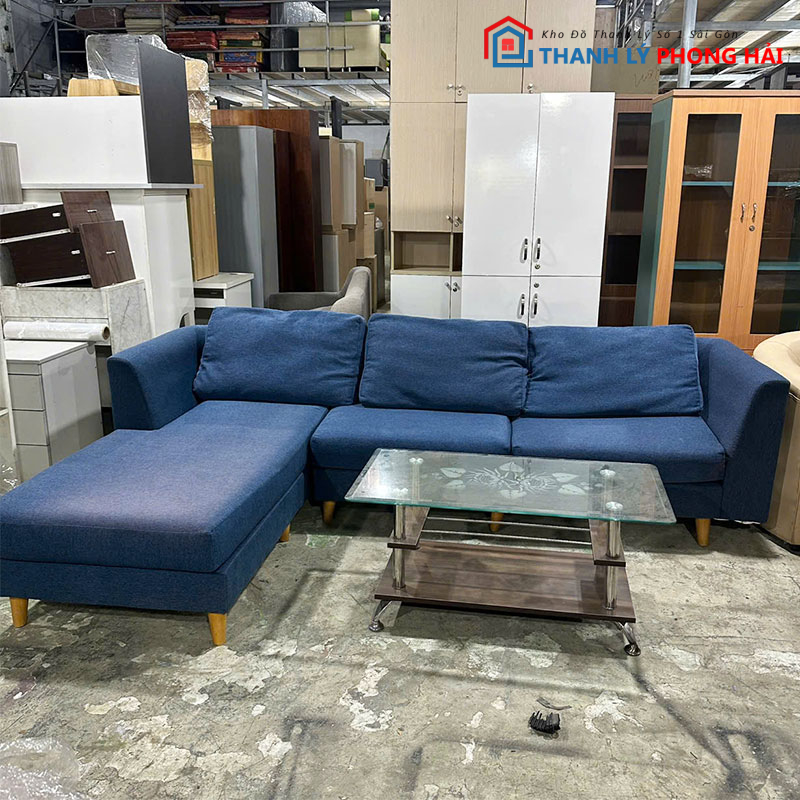 sofa-vai-xanh-goc-l-2m6-cu-3 Sofa Vải Xanh Góc L 2m6 Cũ