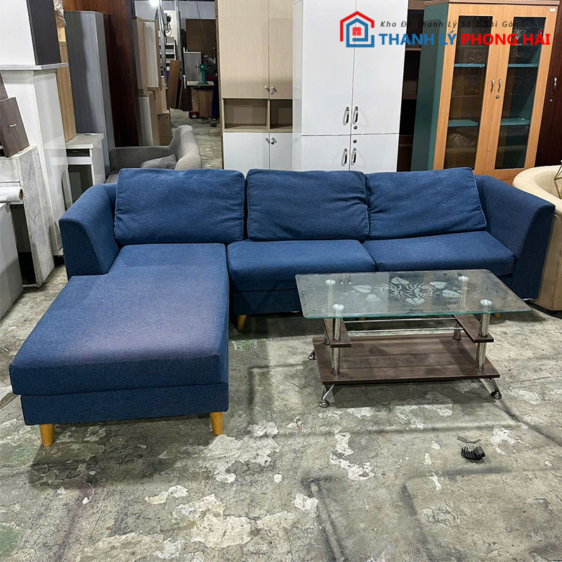sofa-vai-xanh-goc-l-2m6-cu-4 Sofa Vải Xanh Góc L 2m6 Cũ