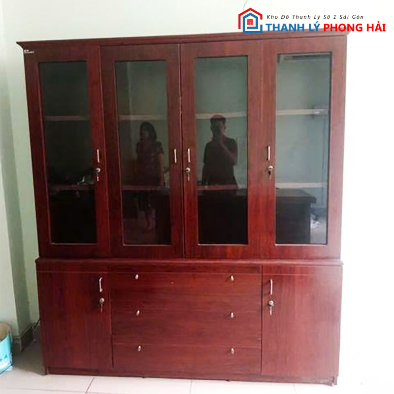 tu-ho-so-4-canh-kinh-1m8-cu Tủ Hồ Sơ 4 Cánh Kính 1m8 Cũ