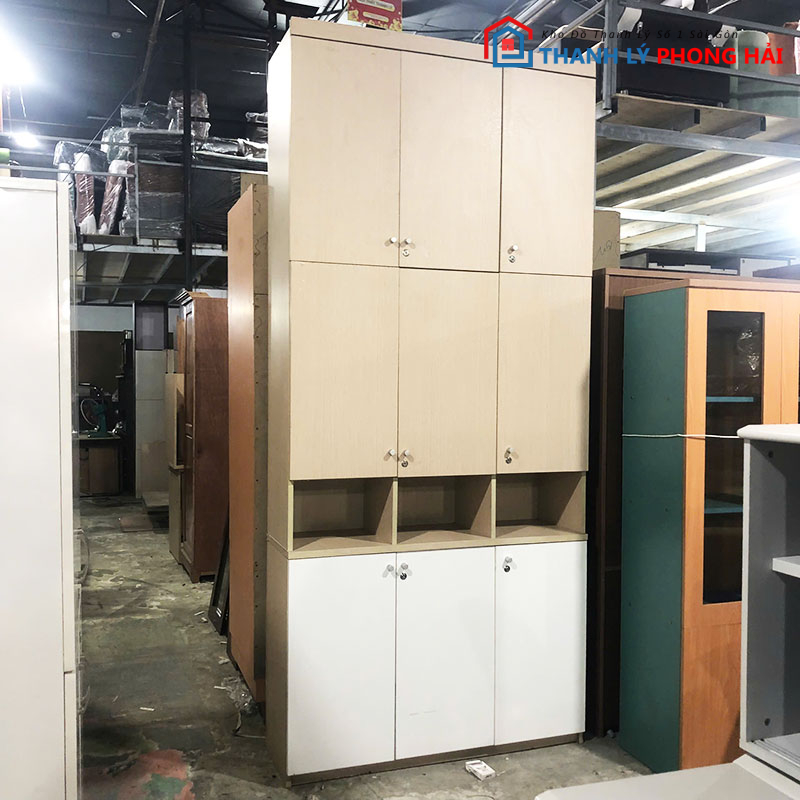 tu-ho-so-9-canh-1m2-kem-ke-trung-bay-cu-2 Tủ Hồ Sơ 9 Cánh 1m2 Kèm Kệ Trưng Bày Cũ