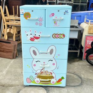 Tủ Nhựa 5 Ngăn Qui Phúc Màu Xanh Lam Cũ