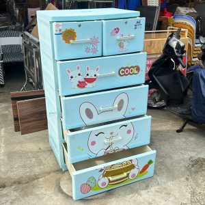Tủ Nhựa 5 Ngăn Qui Phúc Màu Xanh Lam Cũ