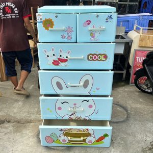 Tủ Nhựa 5 Ngăn Qui Phúc Màu Xanh Lam Cũ
