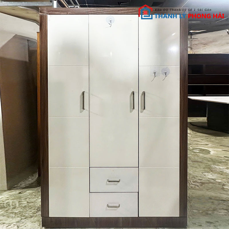 tu-quan-ao-cai-doc-3-canh-go-mdf-2 Tủ Quần Áo Cải Dọc 3 Cánh Gỗ MDF 1m2 Cũ