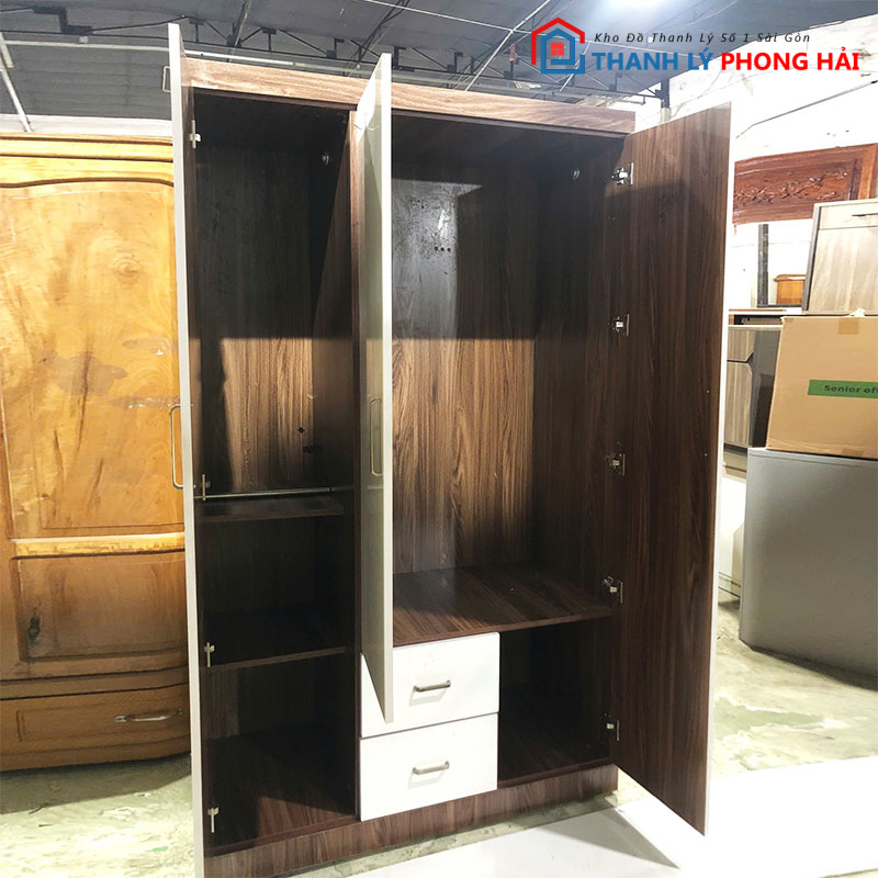 tu-quan-ao-cai-doc-3-canh-go-mdf-3 Tủ Quần Áo Cải Dọc 3 Cánh Gỗ MDF 1m2 Cũ