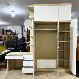 Tủ Quần Áo Gỗ MDF 2m7 Kết Hợp Bàn Học Cũ